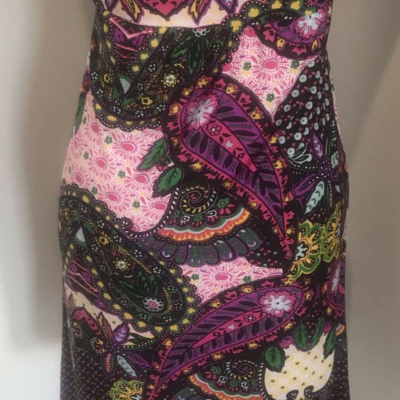 Ladies Dress Purple Colours Halter Sz 10 Stretch Short - Picture 3 of 3